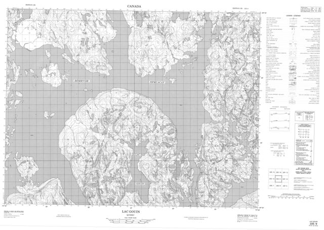 Lac Gouin Topographic Paper Map 022E09 at 1:50,000 scale