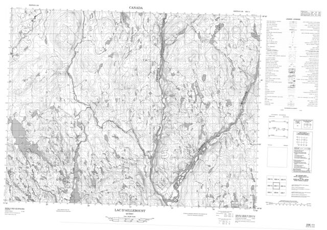 Lac D'Ailleboust Topographic Paper Map 022E11 at 1:50,000 scale
