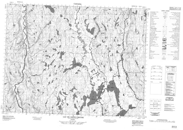 Lac Du Sapin Croche Topographic Paper Map 022E13 at 1:50,000 scale