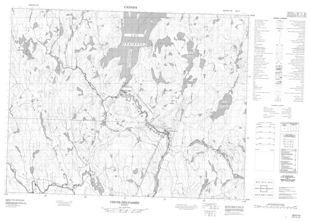 Chutes-Des-Passes Topographic Paper Map 022E14 at 1:50,000 scale