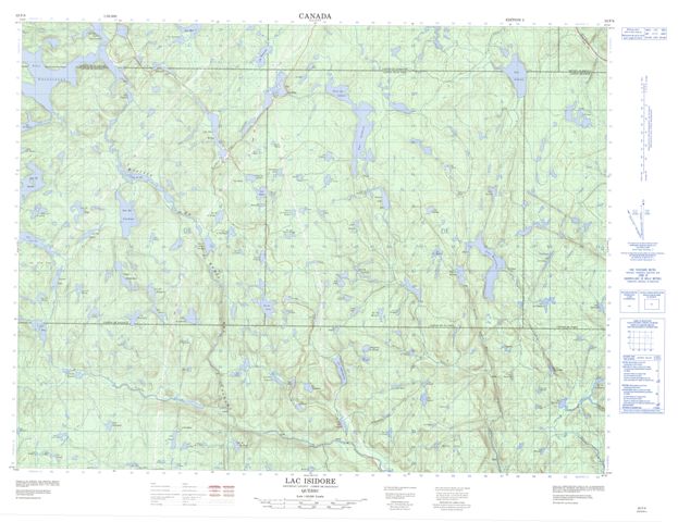 Lac Isidore Topographic Paper Map 022F04 at 1:50,000 scale