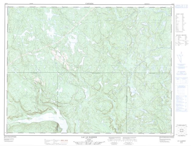 Lac Le Barbier Topographic Paper Map 022F06 at 1:50,000 scale