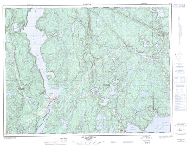 Lac Castelnau Topographic Paper Map 022F08 at 1:50,000 scale