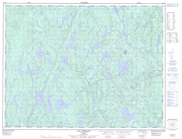 Lac Sedillot Topographic Paper Map 022F11 at 1:50,000 scale