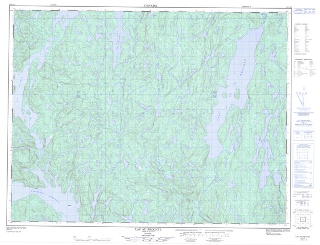 Lac Au Brochet Topographic Paper Map 022F12 at 1:50,000 scale