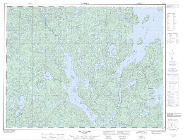 Lac Carteret Topographic Paper Map 022F14 at 1:50,000 scale