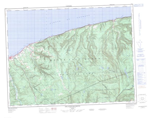 Ste-Anne-Des-Monts Topographic Paper Map 022G01 at 1:50,000 scale