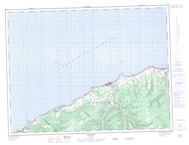 Cap-Chat Topographic Paper Map 022G02 at 1:50,000 scale