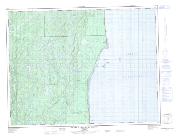 Petite Riviere De La Trinite Topographic Paper Map 022G11 at 1:50,000 scale