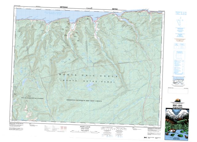 Mont-Louis Topographic Paper Map 022H04 at 1:50,000 scale