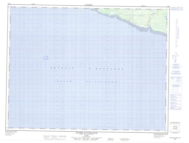 Riviere Aux Becs-Scie Topographic Paper Map 022H09 at 1:50,000 scale