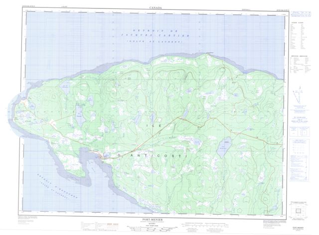 Port-Menier Topographic Paper Map 022H16 at 1:50,000 scale
