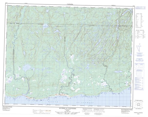 Riviere-Au-Tonnerre Topographic Paper Map 022I07 at 1:50,000 scale