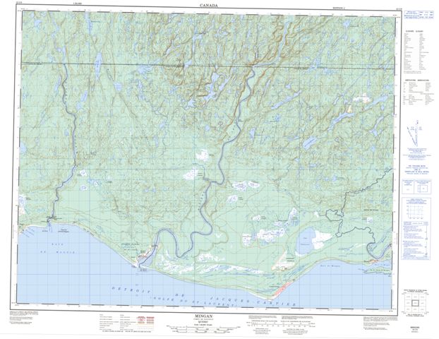 Mingan Topographic Paper Map 022I08 at 1:50,000 scale