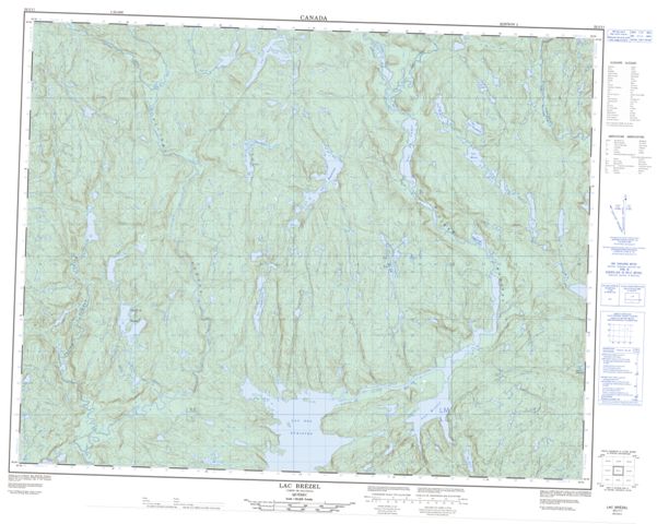 Lac Brezel Topographic Paper Map 022I11 at 1:50,000 scale