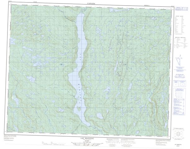 Lac Manitou Topographic Paper Map 022I14 at 1:50,000 scale