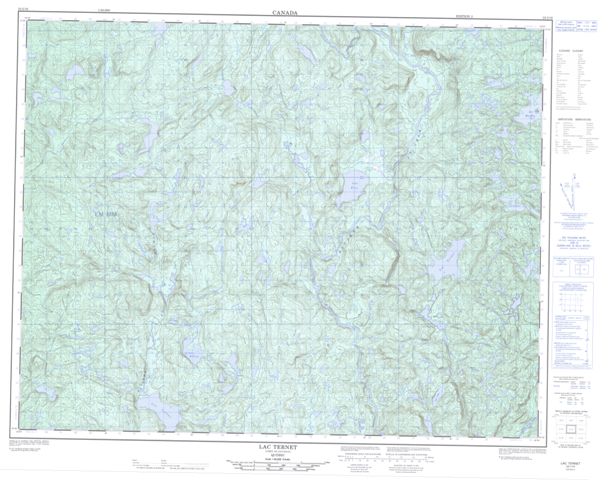 Lac Ternet Topographic Paper Map 022I16 at 1:50,000 scale