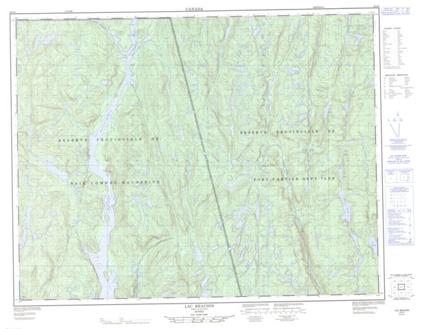 Lac Beaudin Topographic Paper Map 022J05 at 1:50,000 scale