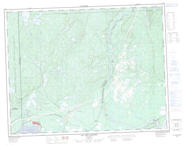 Lac Des Rapides Topographic Paper Map 022J08 at 1:50,000 scale