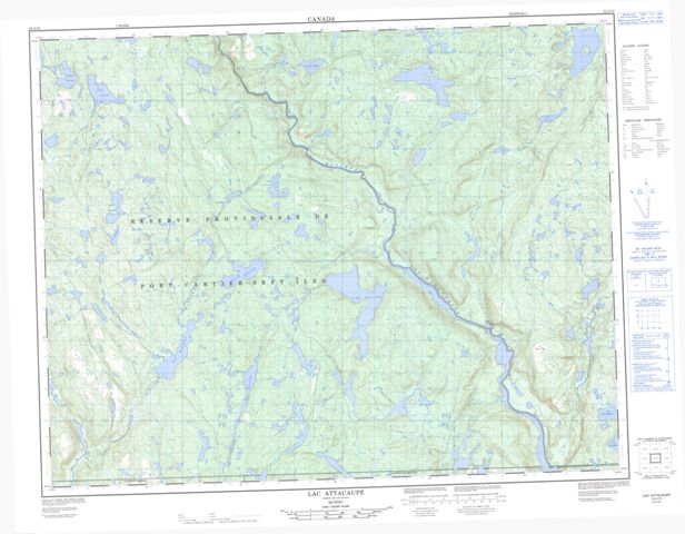Lac Attacaupe Topographic Paper Map 022J10 at 1:50,000 scale