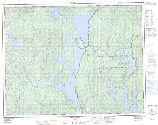 Lac Fortin Topographic Paper Map 022J13 at 1:50,000 scale