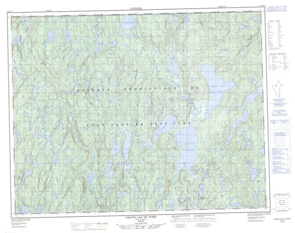 Grand Lac Du Nord Topographic Paper Map 022J14 at 1:50,000 scale