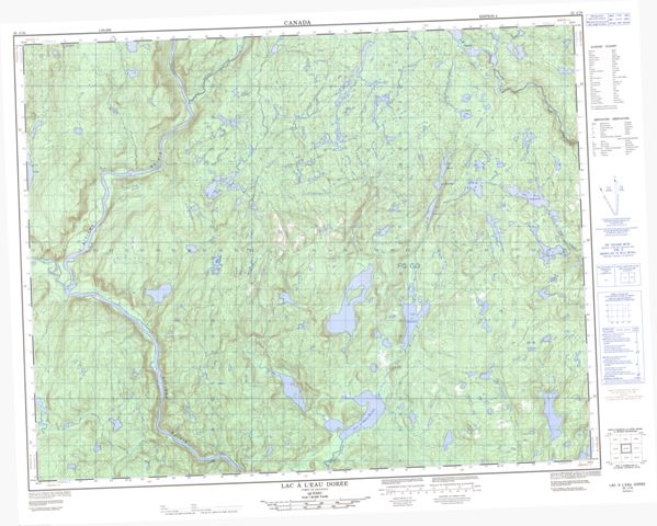 Lac A L'Eau Doree Topographic Paper Map 022J16 at 1:50,000 scale
