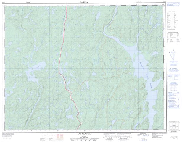 Lac Okaopeo Topographic Paper Map 022K07 at 1:50,000 scale