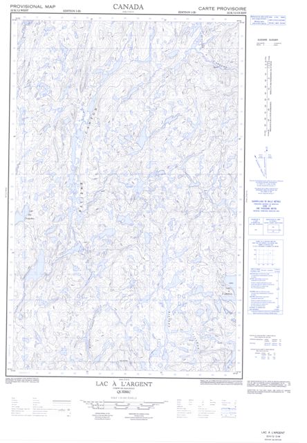 Lac A L'Argent Topographic Paper Map 022K12W at 1:50,000 scale