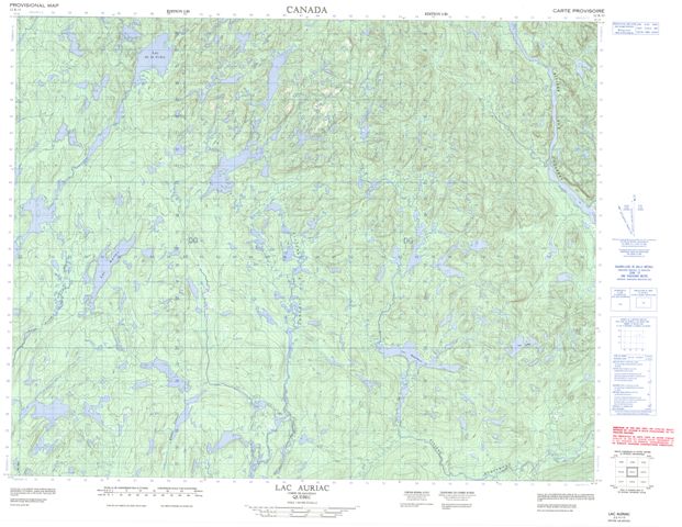 Lac Auriac Topographic Paper Map 022K13 at 1:50,000 scale