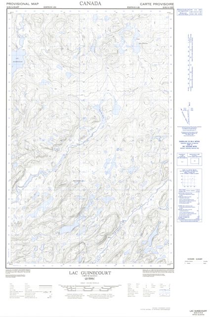 Lac Guinecourt Topographic Paper Map 022K14E at 1:50,000 scale