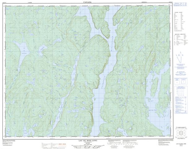 Lac Du Bois Long Topographic Paper Map 022K15 at 1:50,000 scale