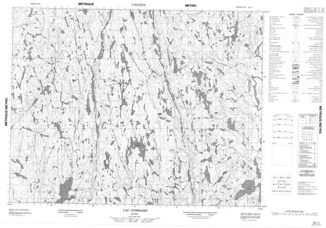 Lac Gommard Topographic Paper Map 022L01 at 1:50,000 scale