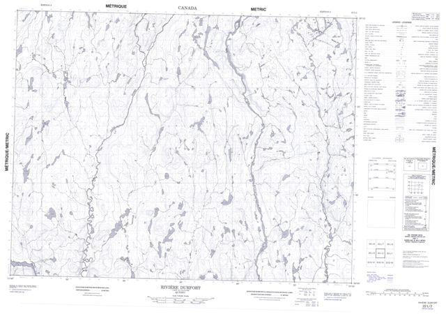 Riviere Durfort Topographic Paper Map 022L02 at 1:50,000 scale