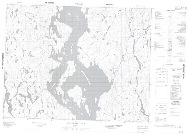 Lac Peribonca Topographic Paper Map 022L03 at 1:50,000 scale