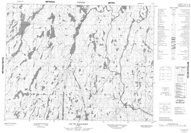 Lac Du Raccourci Topographic Paper Map 022L08 at 1:50,000 scale