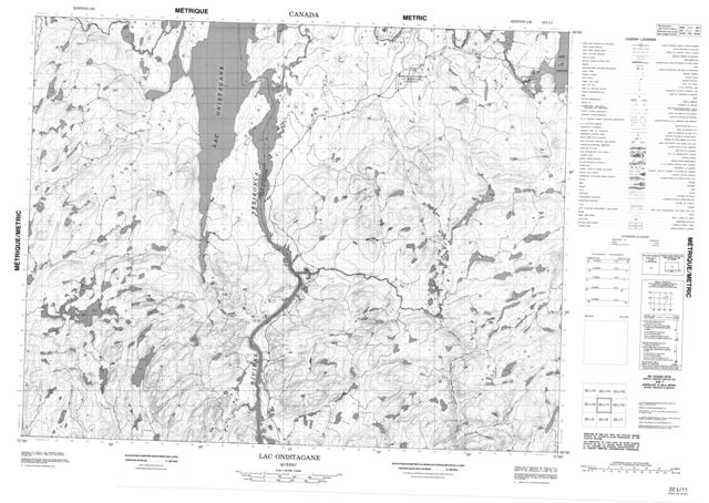 Lac Onistagane Topographic Paper Map 022L11 at 1:50,000 scale