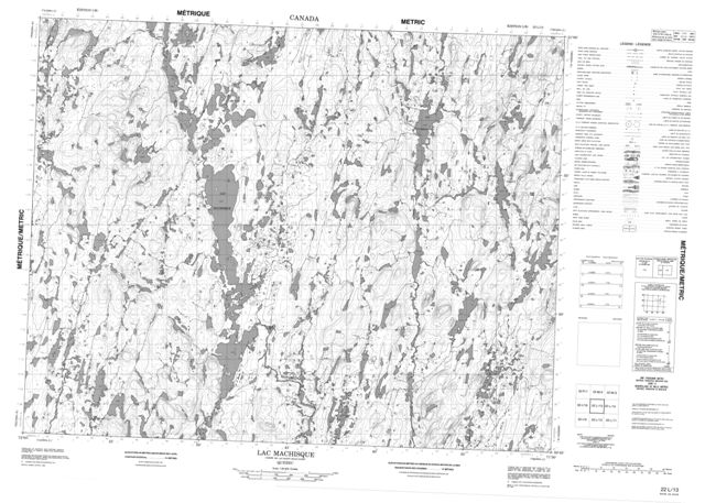 Lac Machisque Topographic Paper Map 022L13 at 1:50,000 scale