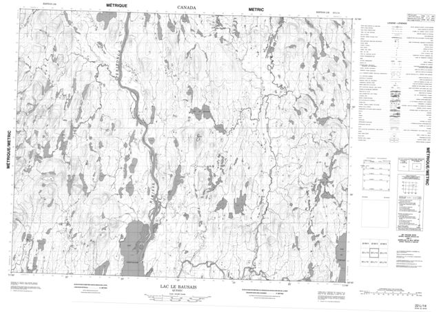 Lac Le Bausais Topographic Paper Map 022L14 at 1:50,000 scale