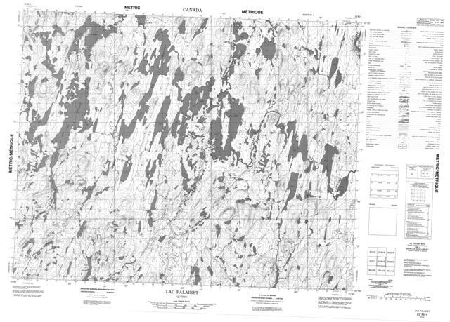 Lac Palairet Topographic Paper Map 022M04 at 1:50,000 scale