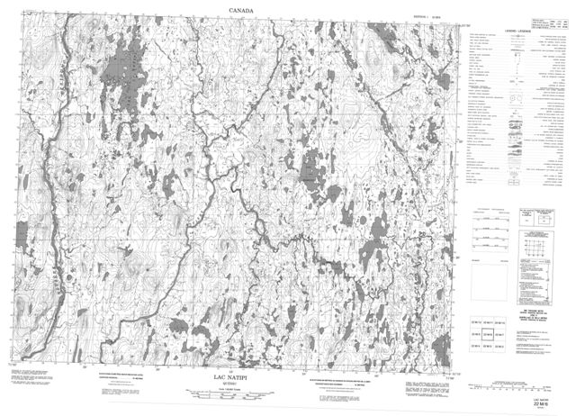 Lac Natipi Topographic Paper Map 022M06 at 1:50,000 scale