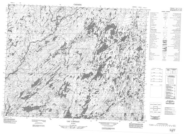 Lac L'Epinay Topographic Paper Map 022M12 at 1:50,000 scale