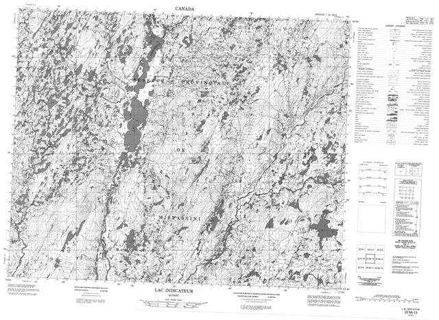 Lac Indicateur Topographic Paper Map 022M13 at 1:50,000 scale