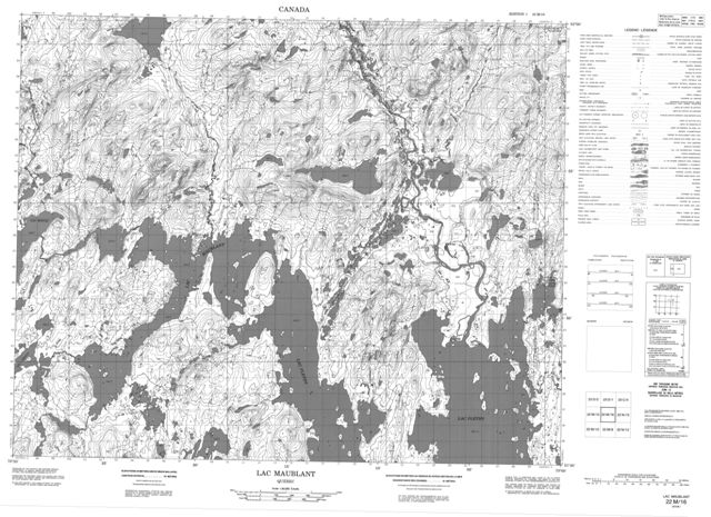 Lac Maublant Topographic Paper Map 022M16 at 1:50,000 scale