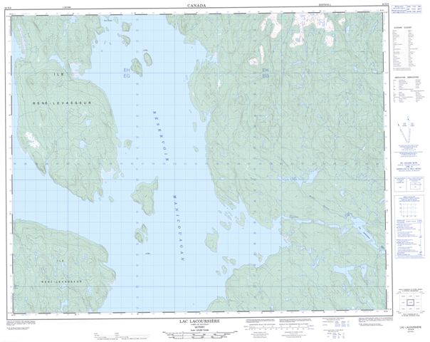 Lac Lacoursiere Topographic Paper Map 022N08 at 1:50,000 scale