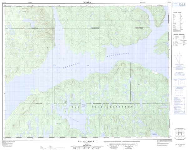 Lac Du Chaunoy Topographic Paper Map 022N10 at 1:50,000 scale