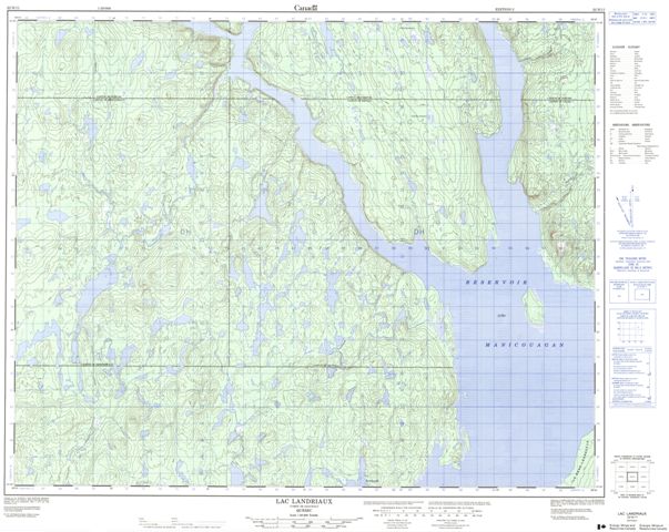 Lac Landriaux Topographic Paper Map 022N11 at 1:50,000 scale