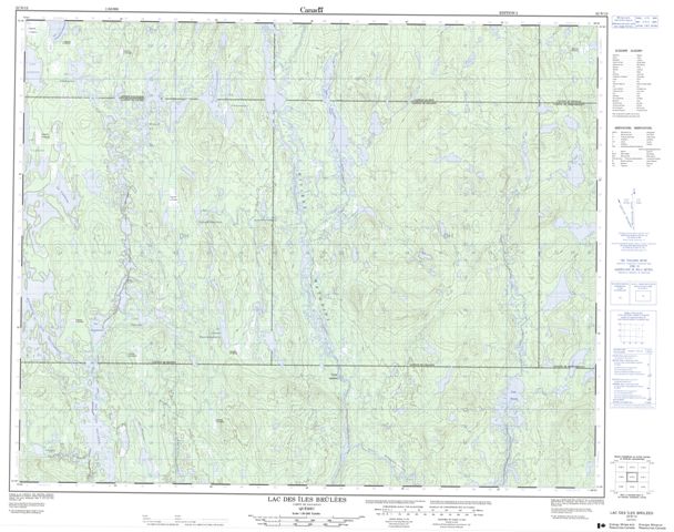 Lac Des Iles Brulees Topographic Paper Map 022N12 at 1:50,000 scale