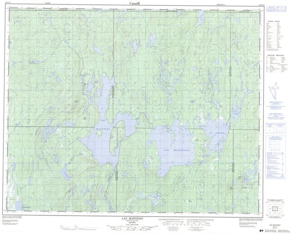 Lac Matonipi Topographic Paper Map 022N13 at 1:50,000 scale