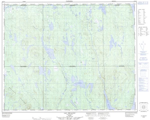Lac Pecaudy Topographic Paper Map 022N15 at 1:50,000 scale